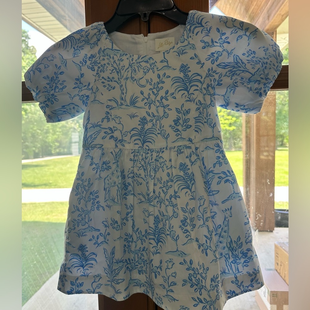 NEW!! Lilly Pulitzer Girls Mini Knoxlie Dress Resort White Tall Tales - Picture 3 of 10
